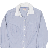 HILFIGER DENIM Womens Shirt Blue Striped Long Sleeve S