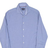 TOMMY HILFIGER Tailored Fit Mens Shirt Blue Check Long Sleeve M