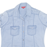 GUESS Womens Plain Shirt Blue XS