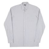 Mens Shirt Grey Striped Long Sleeve M