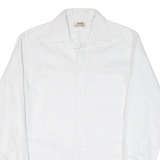 Mens Plain Shirt White Long Sleeve M