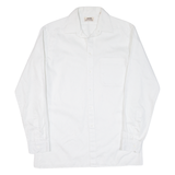 Mens Plain Shirt White Long Sleeve M