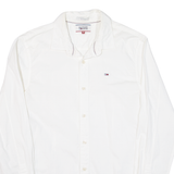 HILFIGER DENIM Mens Plain Shirt White Long Sleeve M