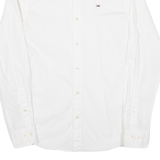 HILFIGER DENIM Mens Plain Shirt White Long Sleeve M