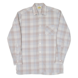Mens Shirt Pink Check Long Sleeve M