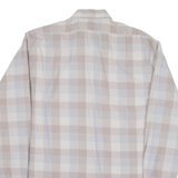 Mens Shirt Pink Check Long Sleeve M