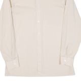 Mens Plain Shirt Beige Long Sleeve M