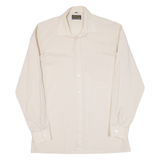 Mens Plain Shirt Beige Long Sleeve M