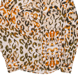 GUESS Womens Shirt Orange Animal Print Long Sleeve S
