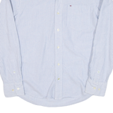 TOMMY HILFIGER Custom Fit Mens Shirt Blue Striped Long Sleeve S