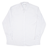 Mens Shirt White Striped Long Sleeve XL
