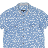 VILLIAN Stars Mens Denim Shirt Blue M
