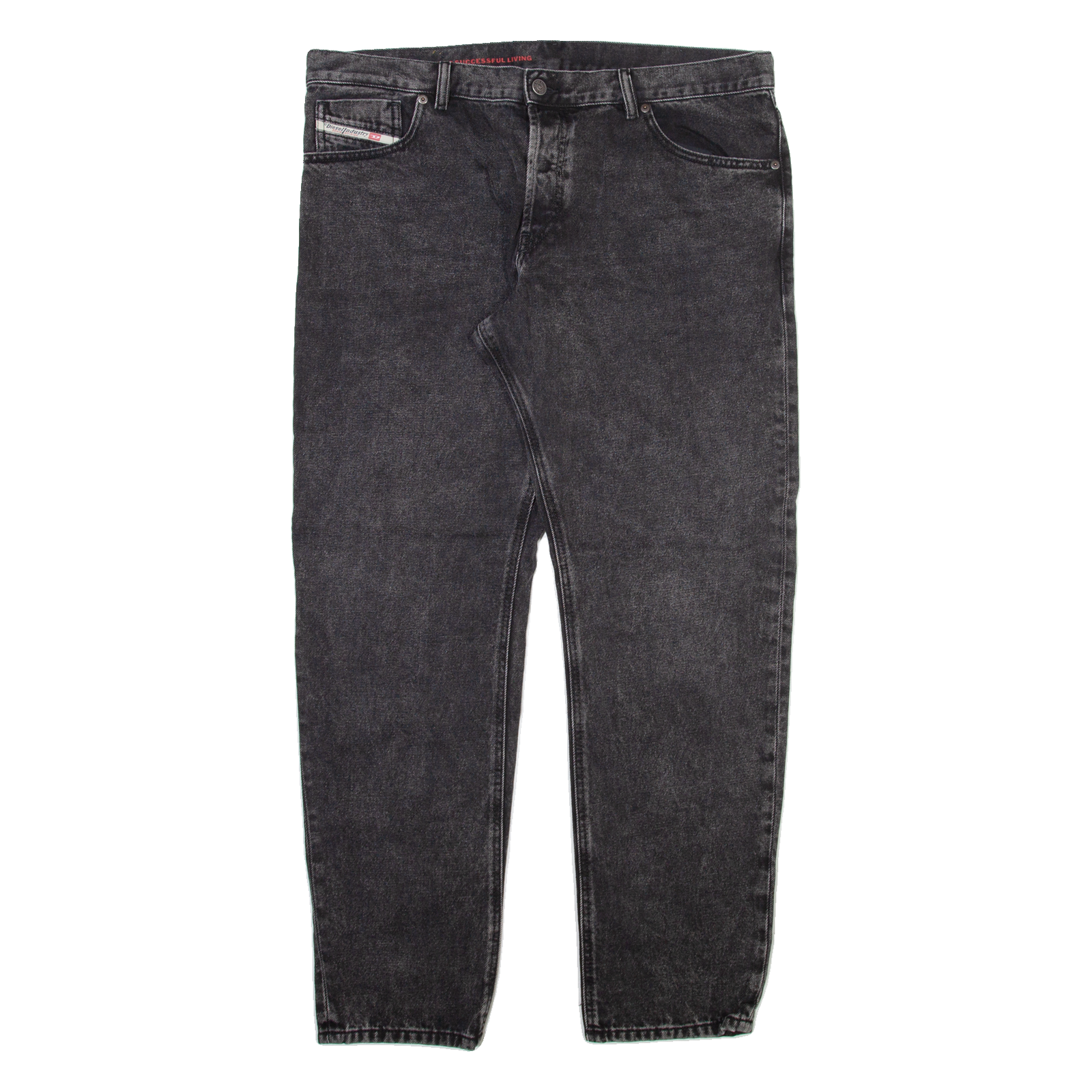 DISNEY Mens Jeans Grey Relaxed Tapered Stone Wash W38 L30