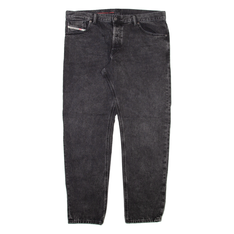 DISNEY Mens Jeans Grey Relaxed Tapered Stone Wash W38 L30