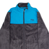FILA Womens Fleece Jacket Grey Colourblock L
