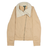 LAUREN RALPH LAUREN Womens Flight Jacket Beige L