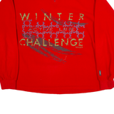 BENGER Womens Sweatshirt Red 1/4 Zip L