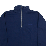 SPRINT Womens Sweatshirt Blue 1/4 Zip M