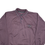 Womens Sweatshirt Purple Button Neck XL