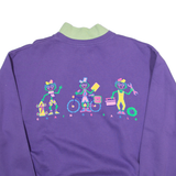 GRAIN DE SABLE Womens Sweatshirt Purple Collared 90s XL