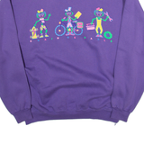 GRAIN DE SABLE Womens Sweatshirt Purple Collared 90s XL