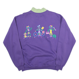 GRAIN DE SABLE Womens Sweatshirt Purple Collared 90s XL