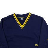 PUMA Womens Sweatshirt Blue V-Neck UK 8