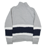 ADIDAS Womens Sweatshirt Grey 1/4 Zip UK 12