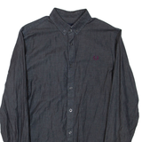 FRED PERRY Mens Plain Shirt Grey Long Sleeve S