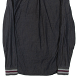 FRED PERRY Mens Plain Shirt Grey Long Sleeve S