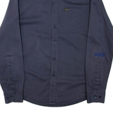LEE Mens Plain Shirt Grey Long Sleeve S
