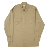 TREMOLA Mens Plain Shirt Beige Long Sleeve L