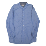 TOMMY HILFIGER Mens Shirt Blue Striped Long Sleeve L
