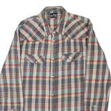 WRANGLER Mens Shirt Grey Check Long Sleeve 2XL