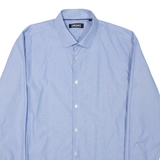DKNY Mens Shirt Blue Striped Long Sleeve M