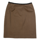 LAURA ASHLEY Womens Straight Skirt Brown Short UK 12