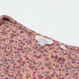 FAT FACE Womens Printed Top Pink V-Neck Long Sleeve Floral UK 12