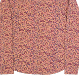 FAT FACE Womens Printed Top Pink V-Neck Long Sleeve Floral UK 12