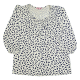 PHASE EIGHT Bird Deisgn Womens Printed Top Cream Long Sleeve UK 12