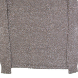 FRED PERRY Womens Jumper Brown Open Knit M