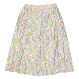 Womens A-Line Skirt Pink Knee Length Floral S