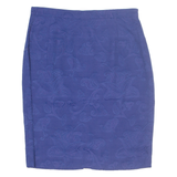 Womens Straight Skirt Blue Knee Length Floral M