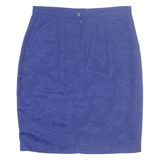 Womens Straight Skirt Blue Knee Length Floral M