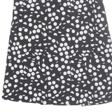 PARIS Belted Womens A-Line Skirt Black Midi Polka Dot M