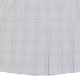 Womens Pleated Skirt White Knee Length Check M