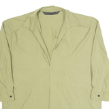 ZARA Womens Shirt Green Button Neck 3/4 Sleeve L