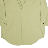 ZARA Womens Shirt Green Button Neck 3/4 Sleeve L