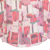 CAMEL COLLECTIONS Womens Shirt Pink Button Neck Long Sleeve Crazy Pattern S