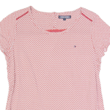TOMMY HILFIGER Womens Printed Blouse Red Polka Dot S