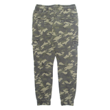 TOKUMO SHIMA Camo Cargo Distressed Mens Trousers Green Regular Tapered W28 L26